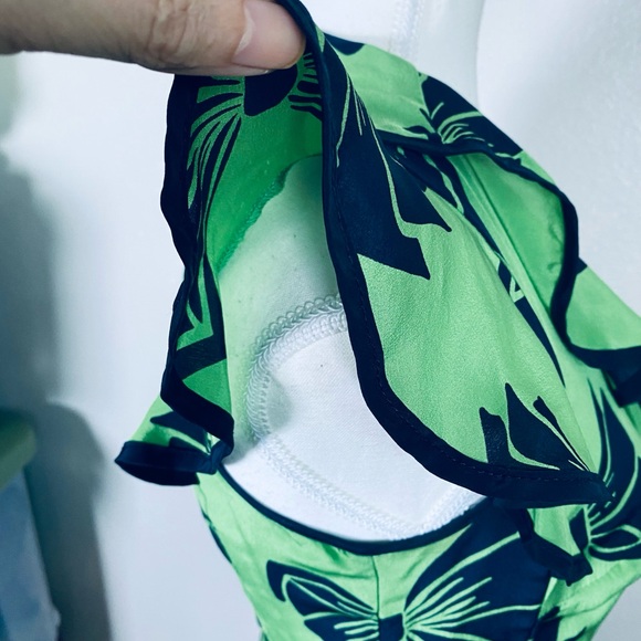 Nanette Lepore Lime and Navy Floral Midi Dress 100%Silk - Picture 7 of 16